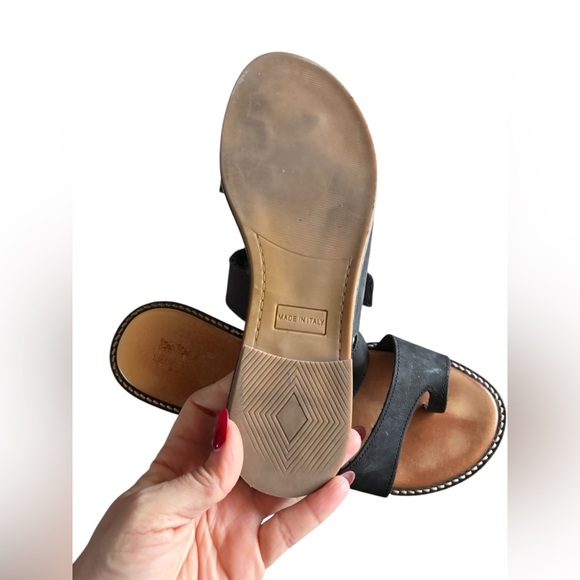 Coach & Four Tuscano black leather slide sandals sz 8 preloved made in Italy - Picture 5 of 9